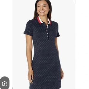 Tommy Hilfiger Dark Blue Polka Dot Polo Dress